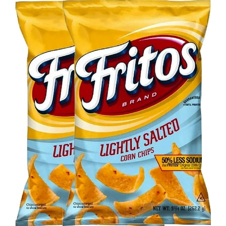 Fritos Lightly Salted Corn Chips 50% Less Sodium, 9.25 oz. (Pack of 2)