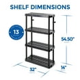 thumbnail image 3 of Gracious Living 4-Shelf Adjustable Medium-Duty Shelving Storage, Black (2 Pack), 3 of 9