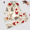 thumbnail image 2 of Matching Family Christmas Pajamas Cute Christmas Santa Claus Printed Satin Silk Pajamas for Family Button Down Christmas Family Matching Pajamas Set Christmas Casual Wear Kids, 2 of 8
