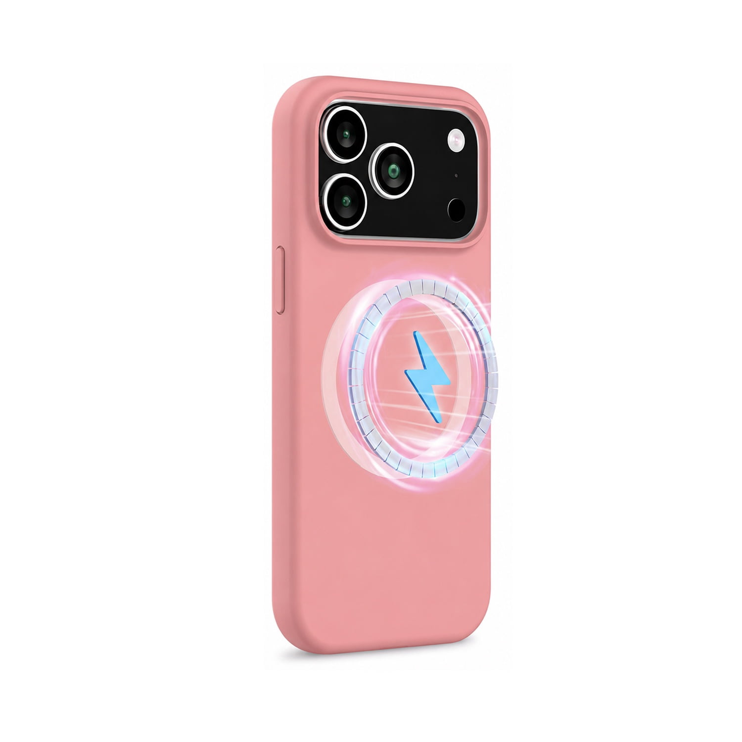 Soft Matte Silicone Back Cover for iPhone 17 Pro Max with Wireless Charge Support - Pink