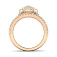thumbnail image 3 of Certified F/SI2- 1 1/10 Carat TW Cushion Halo Diamond Engagement Wedding Ring Set 10k Rose Gold, 3 of 5
