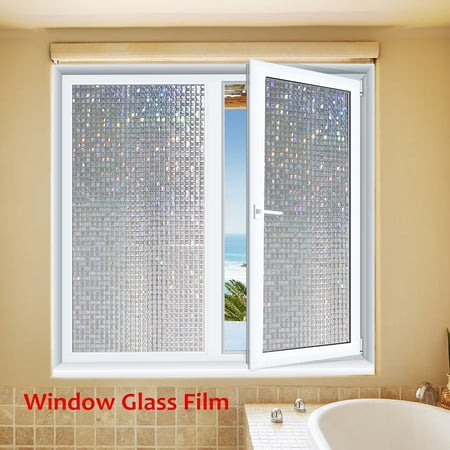 3D No Glue Static Removable Home Decorative Window Films Tinted Clings PVC Waterproof Static Cling Decorative Glass Film - (Best Way To Remove Window Tint Glue)