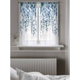 thumbnail image 5 of Eucalyptus Blue Tier Curtains 45 Inch Length,Sheer Curtains for Bedroom Living Room Window, Farmhouse Leaves Summer Spring Rod Pocket Voile Drapes Kitchen Curtains for Small Window 27.5"x45" 2 Panels, 5 of 7