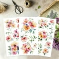 thumbnail image 4 of 3pcs/Set Watercolor Flower Rub on Transfers for Furniture and Crafts 6x12 Inch Flower Furniture Decals Decor Transfer Stickers with 1pc Scraper for Wood Furniture Decor Scrapbooking DIY Making, 4 of 9