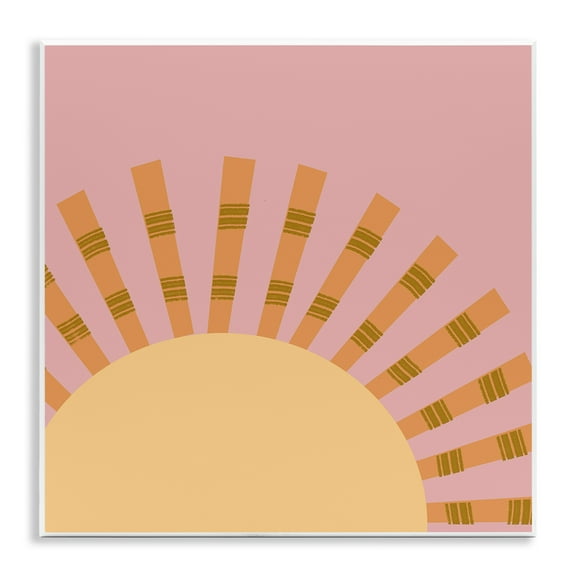 Stupell Industries Minimal Sun Rays Landscape & Nature Painting Unframed Art Print Wall Art, 12 x 12