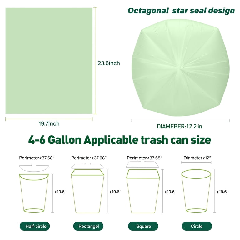 Cshidworld Biodegradable Trash Bags, 4-6 Gallon, 100 Count photo 7