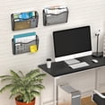 thumbnail image 2 of Mesh Hanging File Organizer, 3 Single Pockets Document Magazine Rack, 2 of 6