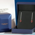 thumbnail image 5 of Gem Stone King 14K Yellow Gold Ruby Red Mystic Topaz and Lab Grown Diamond Earrings for Women | 1.36 Cttw | Gemstone November Birthstone | Oval 6X4MM, 5 of 6