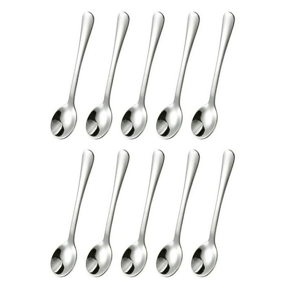 10 PCS Condiment Spoons Stainless Steel Mini 3 Inches Cute Small Silver Tiny Spoon for Powder Spices Jars