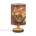 thumbnail image 2 of Tiger Blood Table Lamp USB Bedside Desk Nightstand Lamp Printed Gifts Small Lamp Wood Base for Bedroom Living Room Kids Room College Dorm, 2 of 7