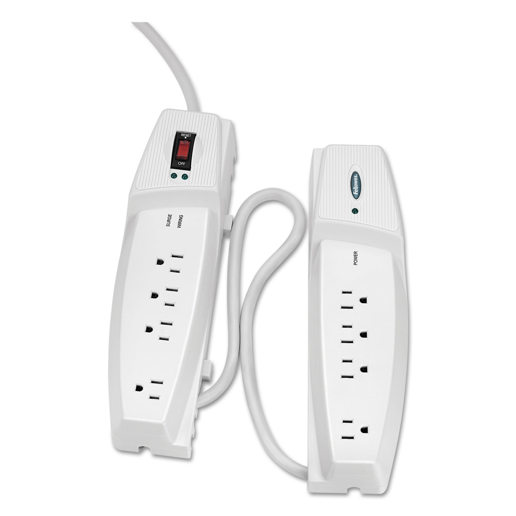 Fellowes Split Surge Protector, 8 Outlets, 6 ft Cord, 1000 Joules