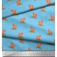 thumbnail image 3 of Soimoi Blue Rayon Fabric Tribal Fox & Dots Print Fabric by Yard 42 Inch Wide, 3 of 3