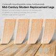 thumbnail image 2 of 8 inch / 20cm Wooden Furniture Legs, 4PCS Soild Wood Varished Curved Legs Replacement Feet with Mounting Plate for Couch Sofa Cabinet Armchair Recliner Chair, 2 of 6