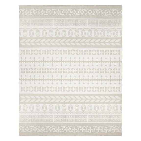 Gertmenian Paseo Burke Stripe Bohemian Striped Cream/ Beige Area Rug, 5x8