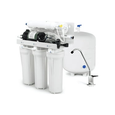 5 Stage RO with Booster Pump: 75 GPD Complete Home Reverse Osmosis Drinking Water Filtration System