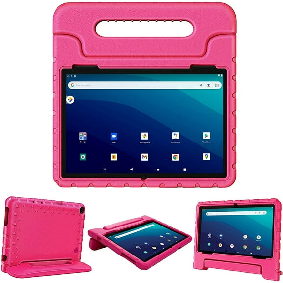 Golden Sheeps Kid Friendly Case Compatible for Walmart Onn 10.1" 2nd gen 2020 Release(Model:100011886) Shockproof Ultra Light Weight Convertible Handle Stand Cover (Rose)
