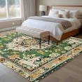 thumbnail image 4 of Green Boho Area Rug 5x7 FT, Non Slip Bedroom Throw Carpet, Farmhouse Tribal Vintage Tribal Texture Washable Soft Floor Carpet Non-Shedding Rug for Dining Room Bedside Classroom Desk, 4 of 9