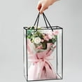 thumbnail image 2 of Namzi 10Pcs Clear Flower Bouquet Bags with Handles Transparent Floral Gift Presents Packaging Boxes Florist Flower Tote Bags for Mother's Day Wedding Birthday （Pink）, 2 of 5