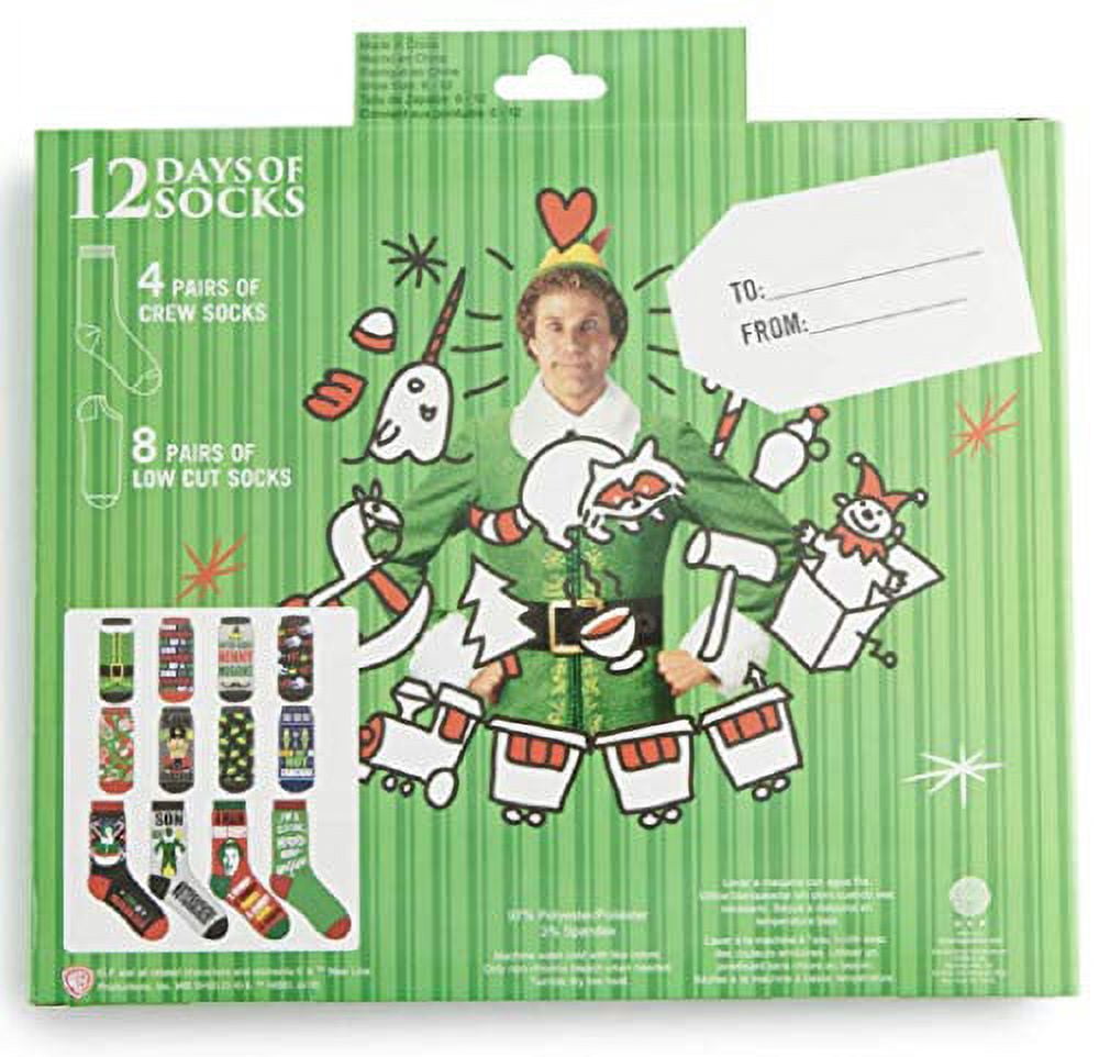 Men's 12 Days of Socks - Elf Movie