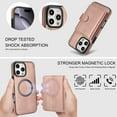 thumbnail image 3 of ELEHOLD Case for iPhone 13, 2-in-1 Magnetic Shockproof Leather Wallet Flip Case Cover, Detachable Card Holder with Stand,Rosegold, 3 of 8