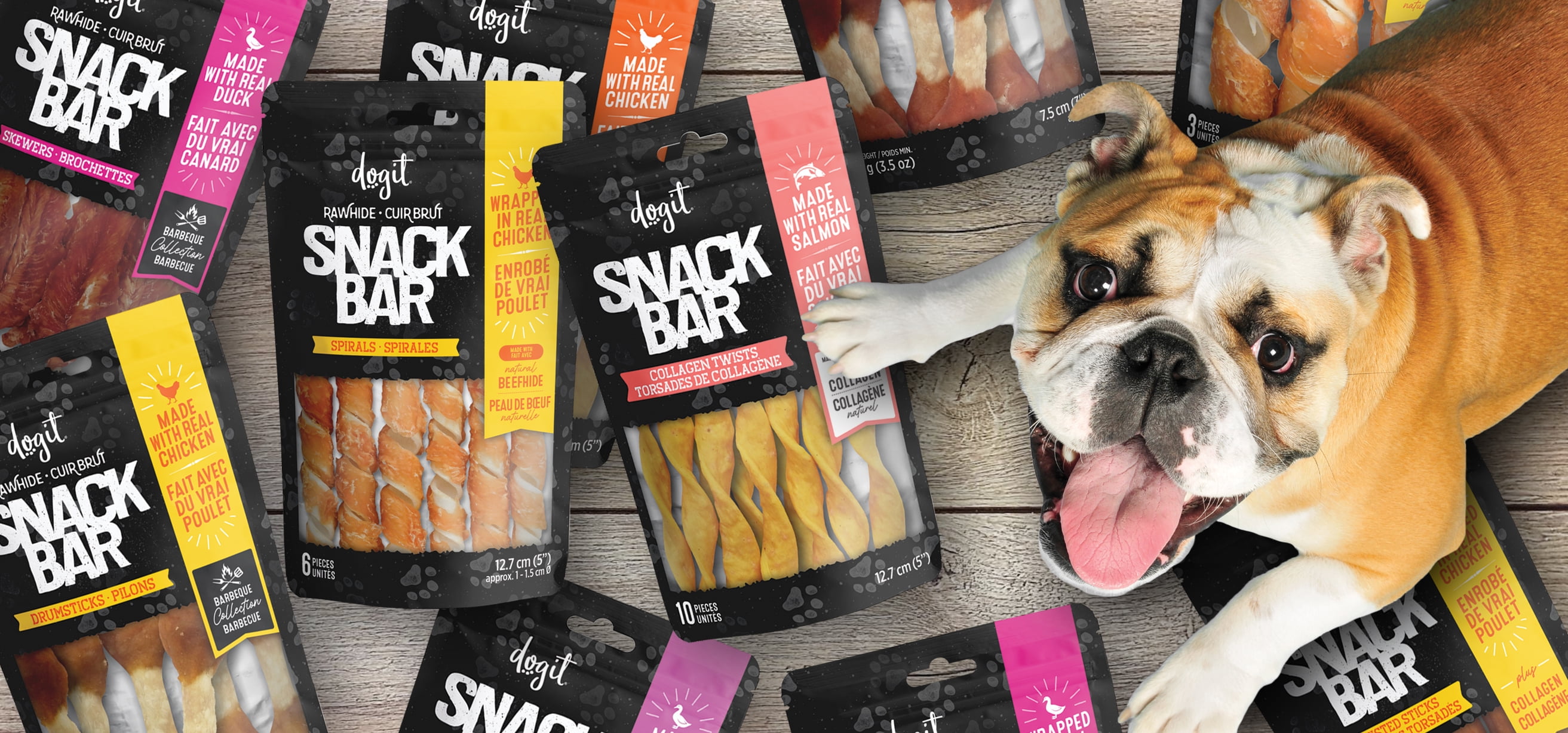 Dogit SnackBar Rawhide Dog Chews Duck-Wrapped Donuts 2-pack (3")