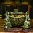 thumbnail image 4 of Ceramic Punch Bowl Three Legged Design Tiki Mugs Cocktail Cup Drinking Cup for Bar Home Green, 4 of 9