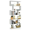 thumbnail image 2 of Patiojoy 2 PCS 6-Tier S-Shaped Wooden Bookshelf Storage Bookcase Multifunctional  Display Stand Shelf White, 2 of 9