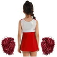 thumbnail image 2 of YONGHS Kids Girls Cheer Leader Outfit Cheerleading Dance Dress with Shorts Pom Poms Red 8, 2 of 7
