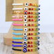 thumbnail image 2 of Pulsera con cuentas de vidrio y cuentas de cobre, ojos de demonio, ajustable, tejida a mano, cuerda para, 2 of 6