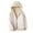 Beige, variant on Women's Reversible Hooded Jacket Solid Color Thickened Winter Warm Coat Soft Comfortable Outerwear For Cold Weather