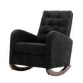 thumbnail image 7 of Accent Rocking Chair, Modern Tufted Upholstered High Back Armchair with Solid Wood Baseand Side Pocket, Comfortable Rocker Glider Chair for Nursery, Living Room, Bedroom, Black, 7 of 7
