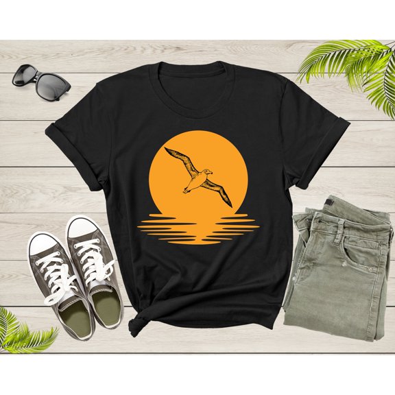 Flying Soaring Wandering Albatross Bird Lover Gift Shirt For Men Women Kids Boys Girls Cool Albatross Graphic Print Sunset Seabird Tshirt