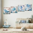 thumbnail image 3 of American Art Decor 4 Piece Teal & Green Beach Theme Canvas Wall Art Set - Home Decor Print for Living Room, Bedroom, Bathroom, & Guest Room (Monterey Bay, 16"x16"), 3 of 9