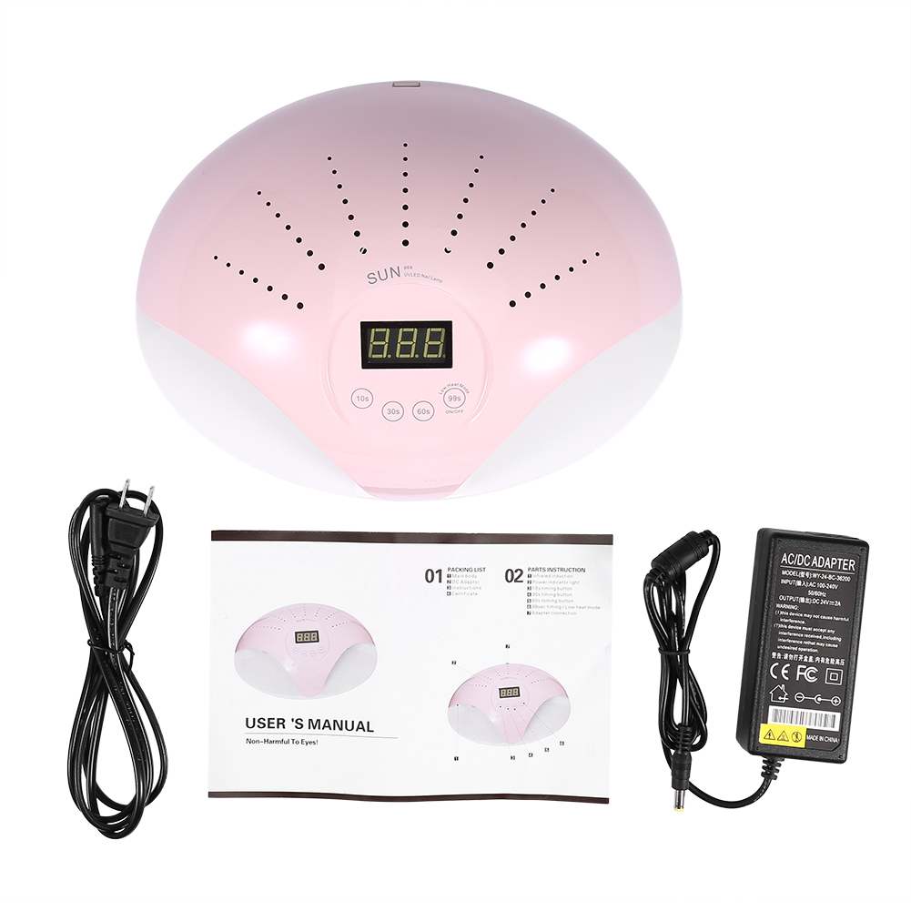 WALFRONT 6 Types SUN 669 UVLED Nail Lamp Nail Dryer Nail Art Tools for Nail Gel Polish with