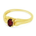 thumbnail image 3 of 10k Yellow Gold Oval Garnet And Diamond Ring, 3 of 6