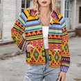 thumbnail image 3 of Jackets for Women Winter Coat Jackets Flannel Stand Collar Jacket(Africa Ethnic Colorful Pattern,Size:S-4XL), 3 of 7