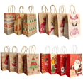 thumbnail image 2 of Bolsa de papel para regalo de Navidad, 4 piezas, Papá Noel, galletas, dulces, manualidades, fiesta de navidad, 2 of 4