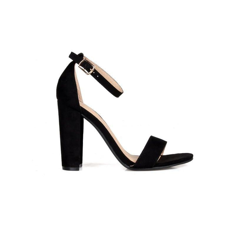 ShoeLaLa Two Piece Chunky Heel Sandals in Black - Walmart.com ShoeLaLa Two Piece Chunky Heel Sandals in Black - Walmart.com