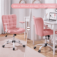 thumbnail image 3 of Alden Design Modern Mid-Back Faux Leather Office Chair Upholstered for Home Office, Pink, 3 of 8