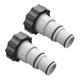 thumbnail image 1 of 2 Pack Hose Adapter for Intex A Replacement Hose with Clamp for Threaded Connection Pumps, Gray, 1 of 4