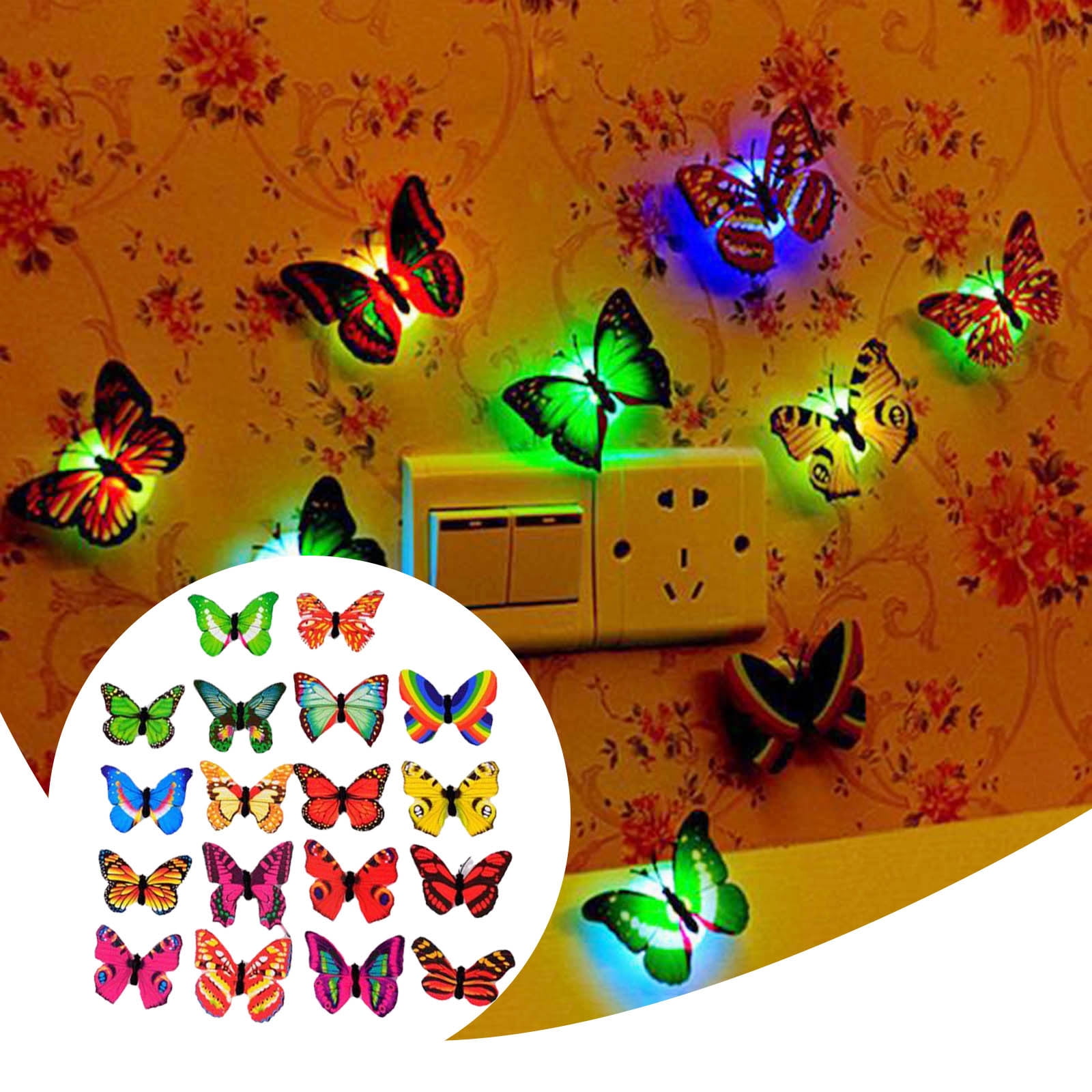 96 Pieces Glow in The Dark Luminous 3D Butterfly Wall Decals Decor  Removable Butterfly Stickers DIY Art Crafts Decor for Kids Bedroom Home  Garden Decorations Christmas (Pink, Purple, Mixed) 