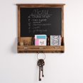 thumbnail image 2 of hometrends Rustic Wood And Chalkboard Wall Mount Organizer with Hooks, 2 of 4
