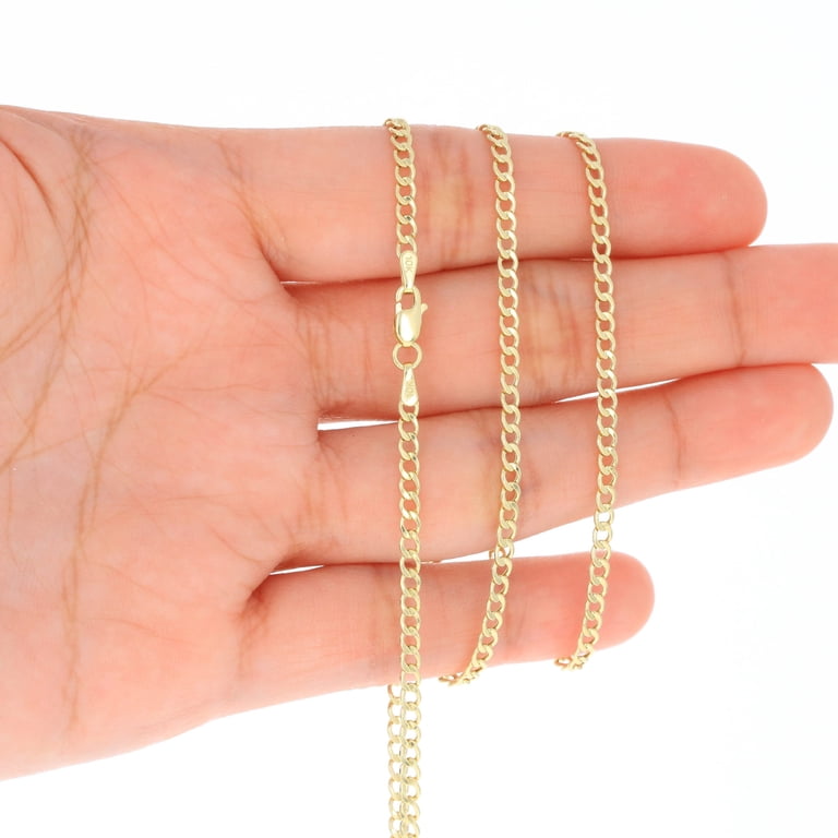 14K Sold Yellow Gold Marner Lnk Chan Necklace, 16-30, 1.2mm 1.7mm 3