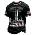 thumbnail image 2 of Never Forget 911 Patriotic Tee for Men with 25th Anniversary Print and Cotton Fabric Featuring 9/11 Memorial Shirts for Remembrance Ceremonies Church Services Black L, 2 of 4