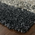 thumbnail image 3 of 2' X 8' Charcoal Silver And Grey Geometric Shag Power Loom Stain Resistant Runner Rug, 3 of 4