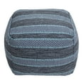 thumbnail image 4 of Northlight Striped Woven Cotton Square Pouf - 14" - Gray, 4 of 7