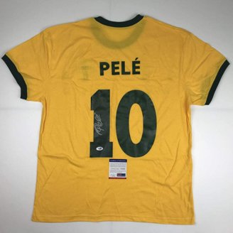 Pele Signed Yellow Brazil Soccer Jersey BAS - Walmart.com
