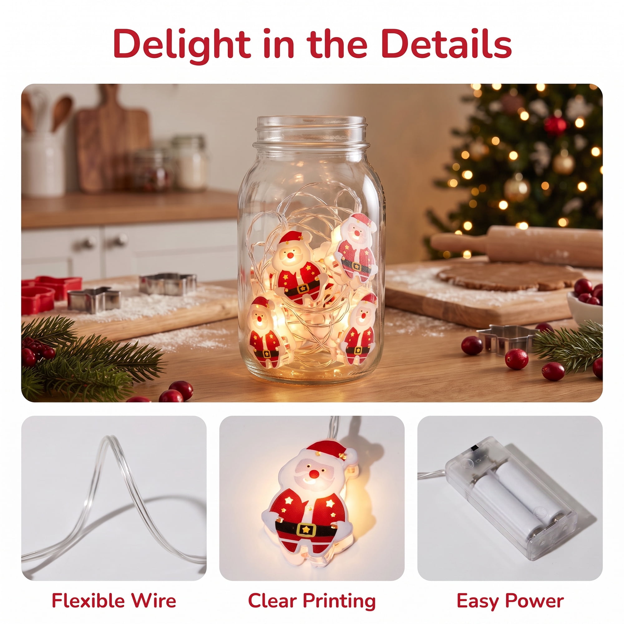Unique Bargains Figurine Indoor Holiday Fairy Lamps 4.9 ft Old Man Battery Operated