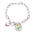 thumbnail image 1 of Viajes a Taiwan China templo de Confucio Pulsera de cadena de corazón joyería encanto moda, 1 of 3
