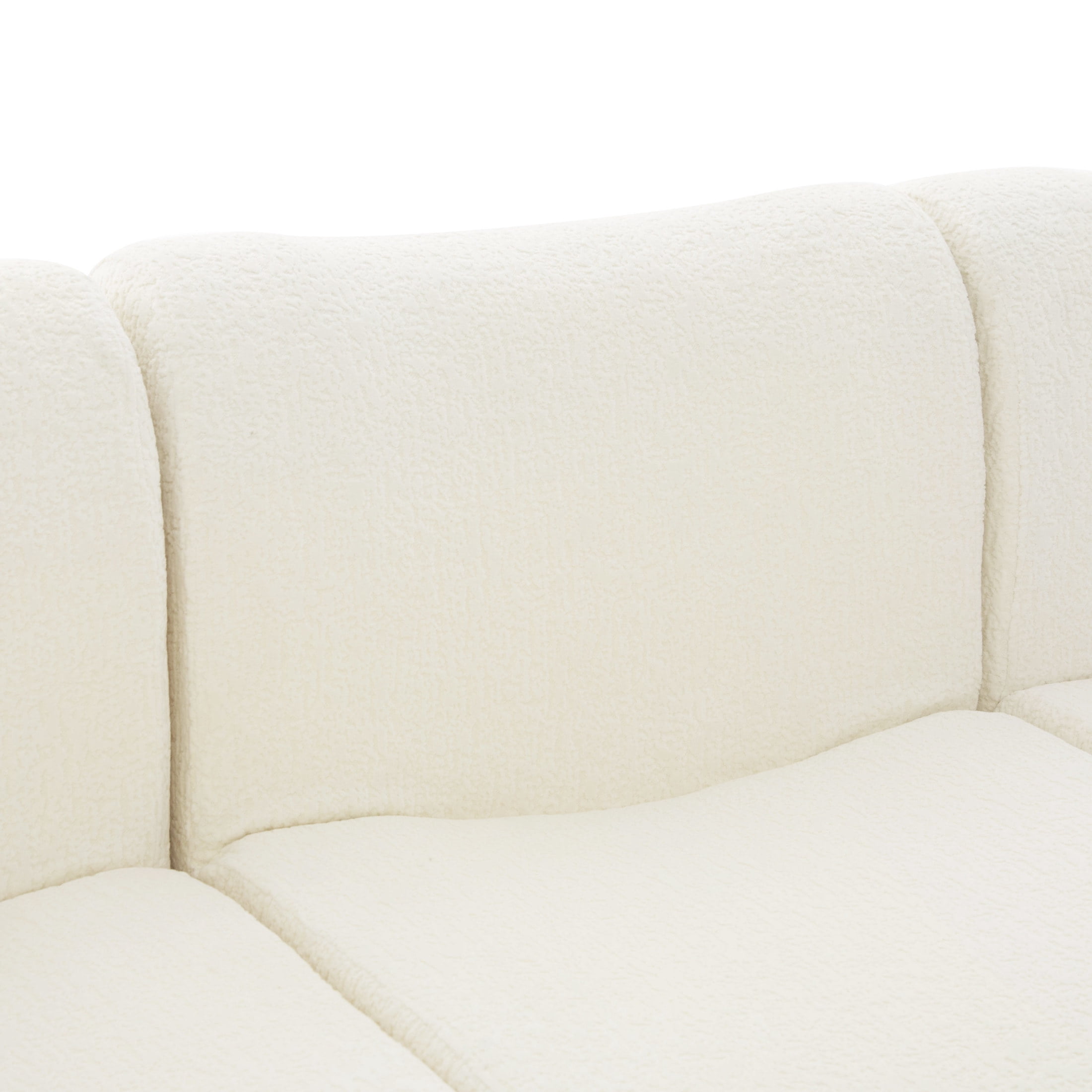 Christopher Knight Home 94.5" Chenille Sectional Sofa with Curved Armrests, Modern Upholstered Couch, Beige